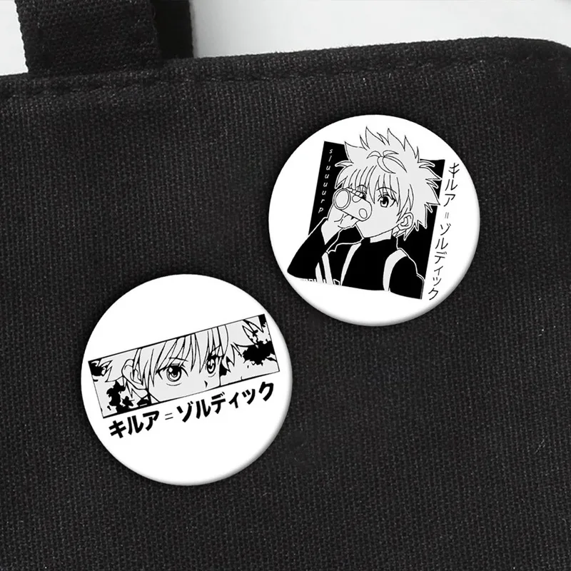 Hunter X Brooch Badge Anime Cartoon Figure GON Killua Kurapika Leorio Round Metal Display Brooches Pins Jewelry | Украшения и