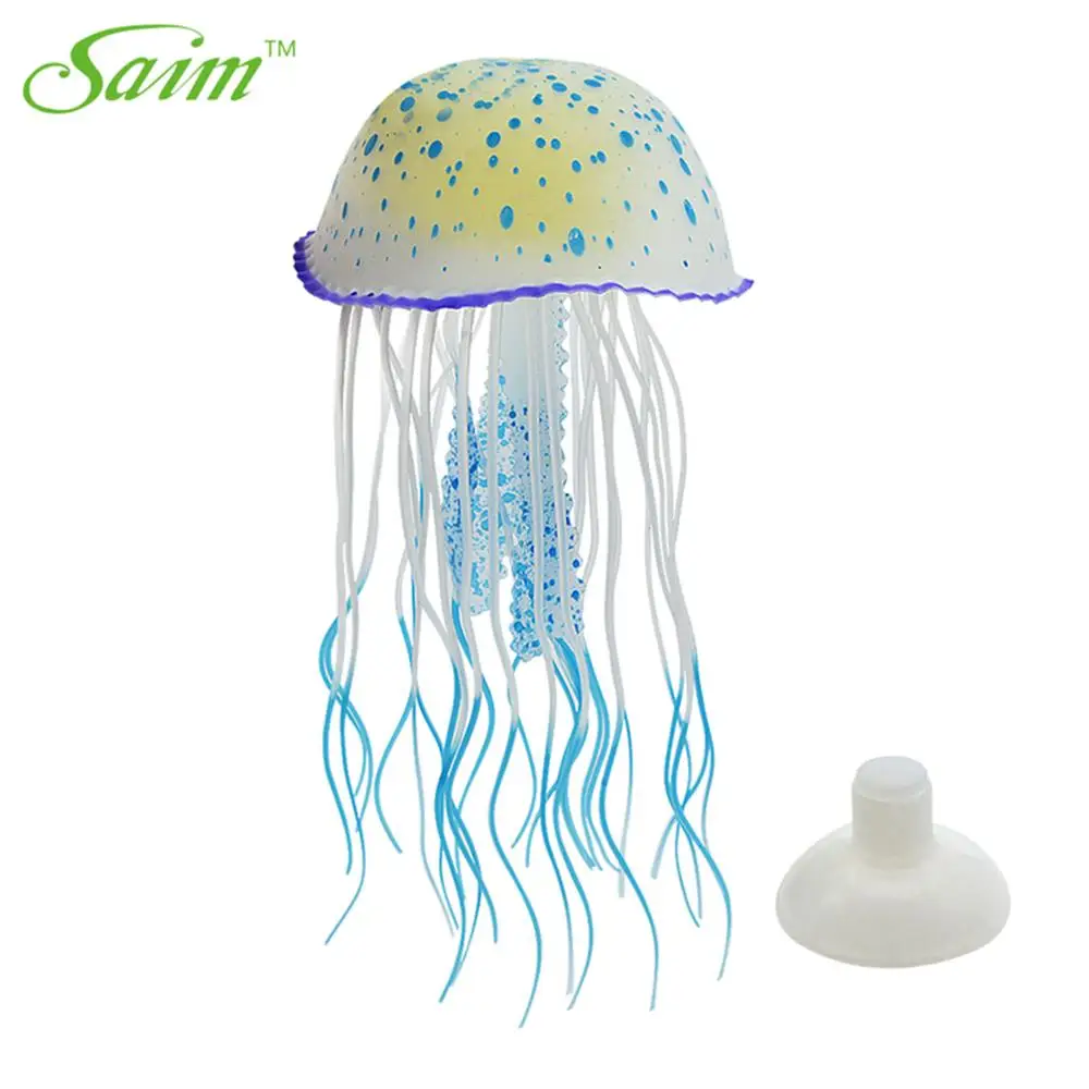 Saim искусственные флуоресцентные Медузы украшения Пластиковые аквариумные для