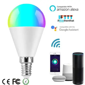 

6W WiFi Smart Light Bulb RGB White Magic LamDimmable LED E27/E26/B22/E14 WiFi Bulbs Compatible With Amazon Alexa Google