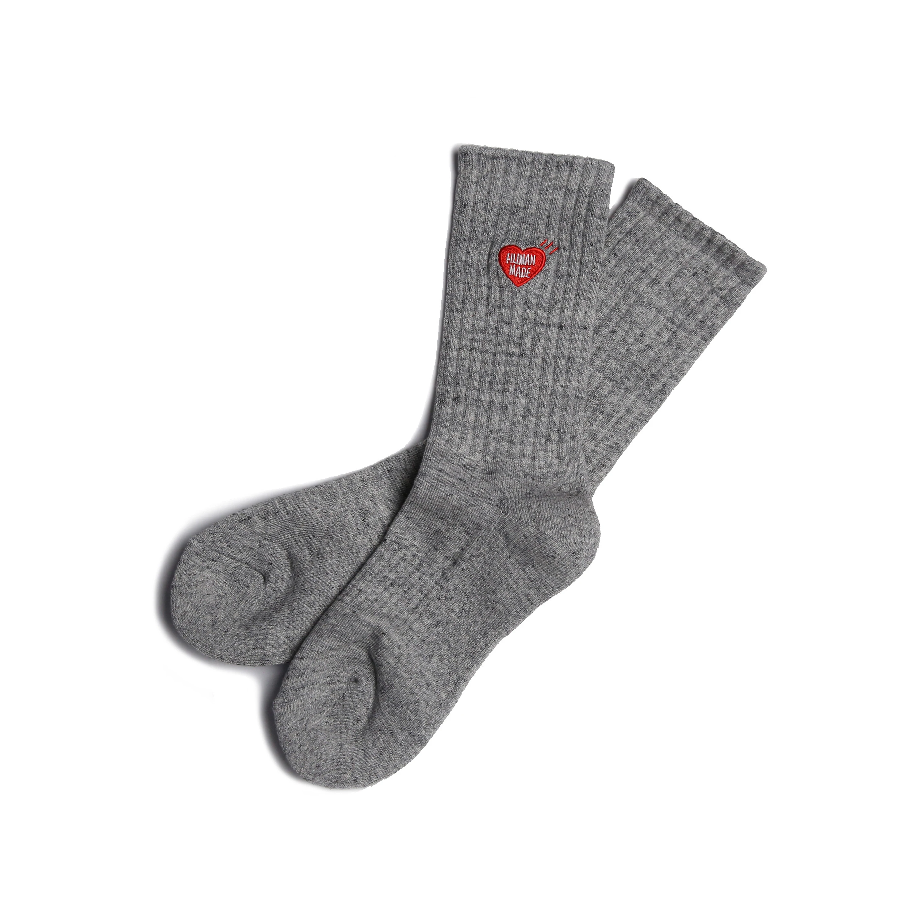 White HUMAN MADE Heart Pattern Socks