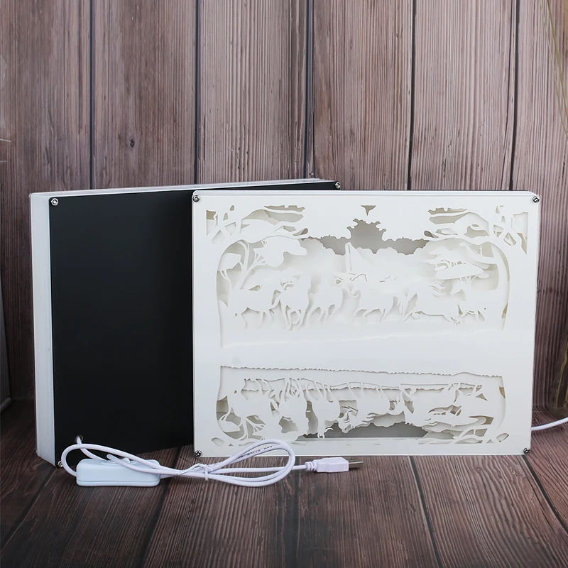 马群无灯图-水晶框