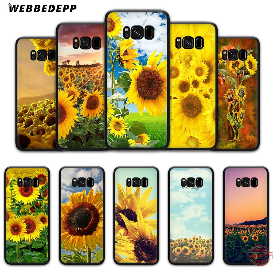 WEBBEDEPP подсолнечника летнее мягкий чехол для Samsung J4 J6 Prime Plus J8 2018 J7 Доу A20E A70S A51 A71 A81 A91