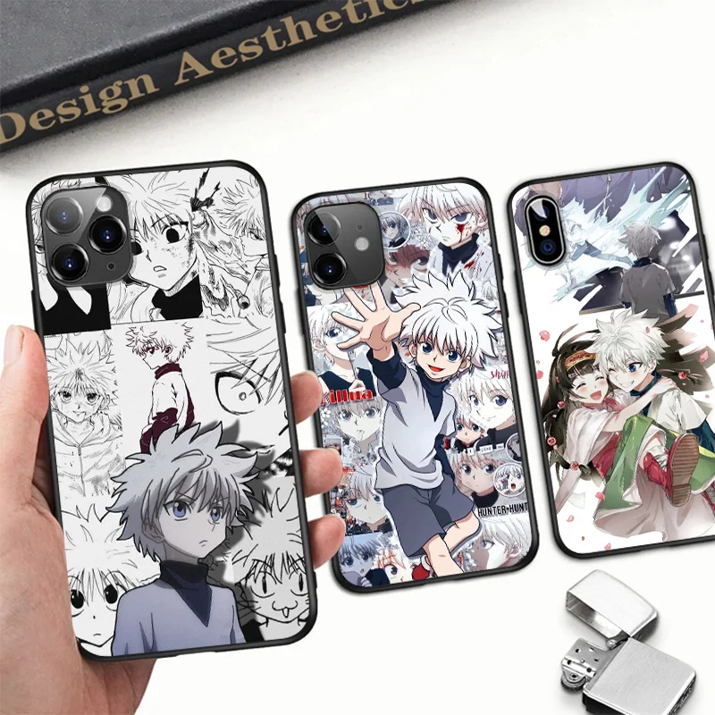 Черный силиконовый мягкий чехол Killua Zoldyck из ТПУ для IPhone 11 12 13 Pro Mini X XR XS MAX 5S 6 6S 7 8 Plus