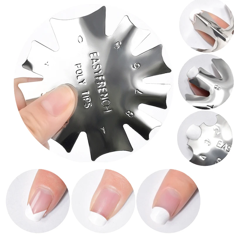 

Easy French Line Edge Nail Cutter Stencil Tool French Smile Cut Nail Stencil Cutter Trimmer Clipper Manicure Nail Art Tools