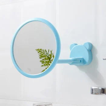 

Desktop Folding Vanity Makeup Mirror Princess Mirror Wall Hanging Punch-free Round Rotating Multi-function Small Mirror
