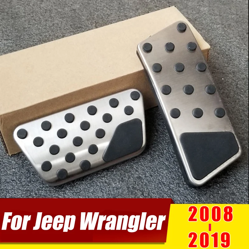 Для Jeep Wrangler 2008 2009- Нержавеющая сталь автомобиля педаль акселератора педали тормоза Нескользящие крышка чехол Аксессуары