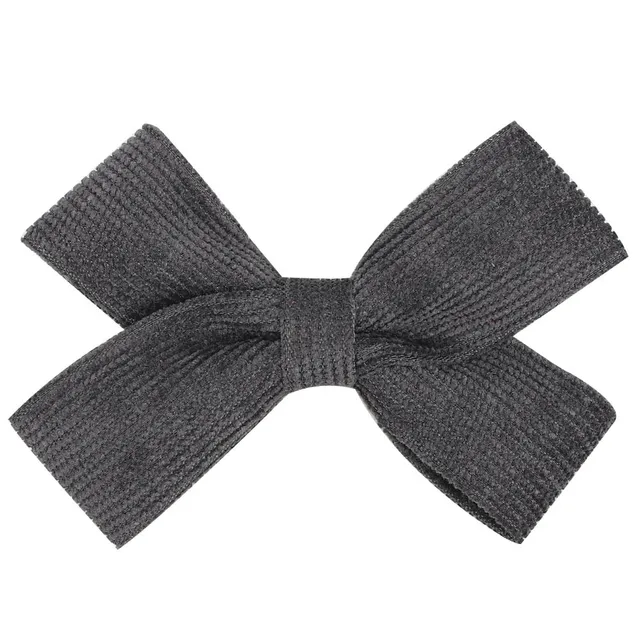 ncmama 2pcs/lot Solid Striped Corduroy Hair Clips 3'' Girls Kids Cross Knot Velvet Hair Bows Princess Hairpins Hair Accessories 6