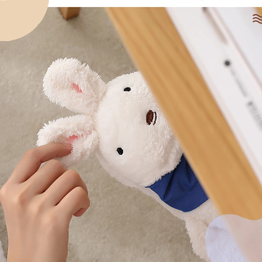 Rubber Hot Water Bottle with Plush Rabbit Cover, 620ml, Cute Water Injection Hand Body Warmer Bag Great for Pain Relief