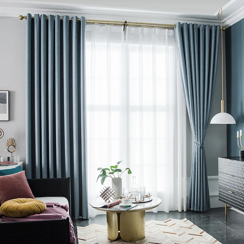 

Simple modern upscale custom Nordic curtains bedroom living room window shade curtain finished products