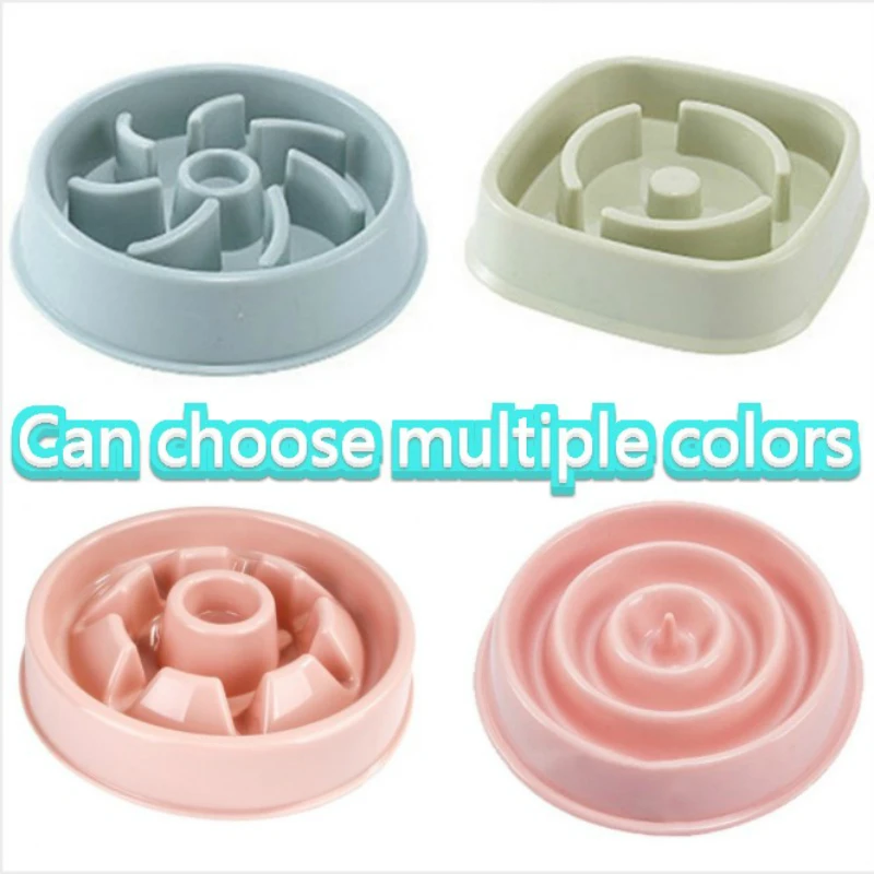 

New Pet Dog Bowl Slow Feeder Plastic Anti Choking Puppy Cat Eating Dish Bowl Anti-Gulping Food Plate Cat Pets Feeder Dog Bowls