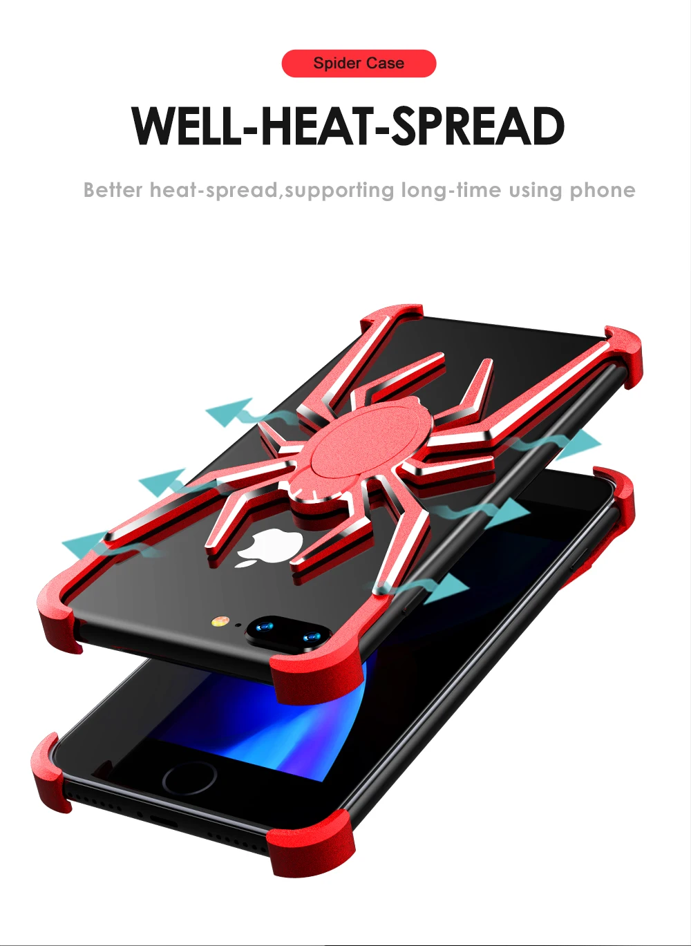 Модные паук моделирования металла Borde чехол для iPhone X XR Xs Max чехол для iPhone 7 8 Plus задняя крышка