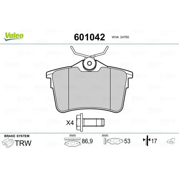 Колодки дисковые задние Citroen Berlingo, Peugeot 308/Partner 1