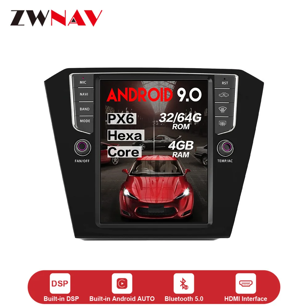 Discount Android 9 64+4G Tesla With DSP Carplay Car Multimedia Player Stereo For Volkswagen Magotan 2013-2017 Auto Radio GPS Navigation 1