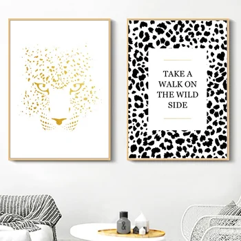 

Abstract Leopard Quotes Nordic Posters And Prints Wall Art Canvas Painting Animals Wall Pictures For Living Room Decor