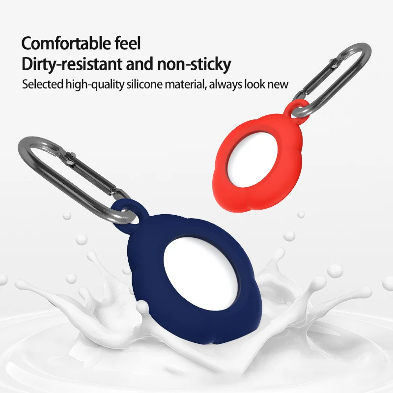 Portable Silicone Case For Apple Airtags Locator Tracker Anti-Lost Device Keychain Protective Sleeve Soft Protection Cover
