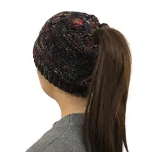 Шапочка с хвостом для вязаный бюстгальтер шапка черепки шапочки Теплая Шапка s Женская вязаная Стильная шапка женская