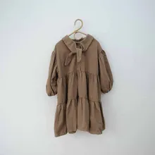 Новинка года; стильное Хлопковое платье для девочек; модные весенние платья для маленьких девочек; детская одежда; 1-6 лет