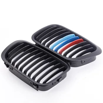 

Hot Car Style 2pcs Matte Black M-color Front Radiator Grills for BMW E46 3 Series 4 Door 1998-2001 for Cars