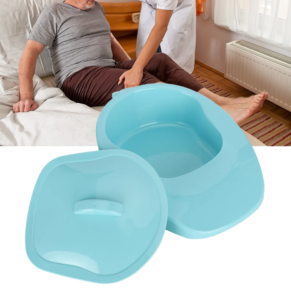 Portable Household Bed Toilet Bedpan with Cover for Bedridden Patients Pregnant Woman Elderly