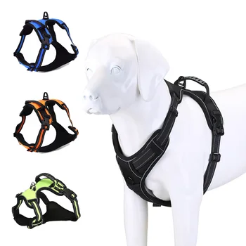 

Pet Harness Vest Medium Large Dog Collars Pet Out Going Supplies Nylon Reflective Dog Walking Harness