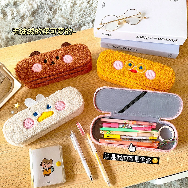Estuche clásico de bolsillo lápices, bolsa de almacenamiento de papelería de organizador para viaje de cosméticos, kawaii para estudiantes|Estuches escolares| -
