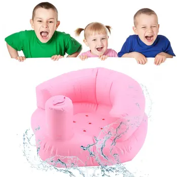 

Inflatable Baby Seat Chair Sofa Dining Pushchair PVC Pink Green Bath Seats Infant Portable Play Game Mat Sofas Learn Stool Sofa