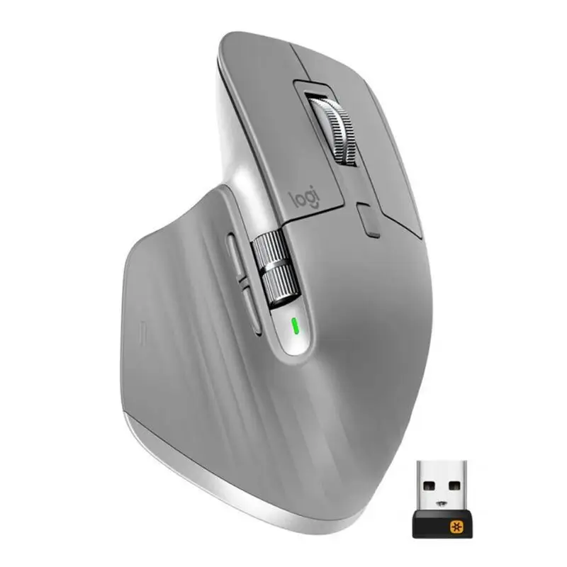 Беспроводная Bluetooth мышь logitech MX Master3, 2,4 ГГц, 4000 точек на дюйм, регулируемая Двухрежимная скорость потока, высокоточная мышь для работы - Цвет: Серый