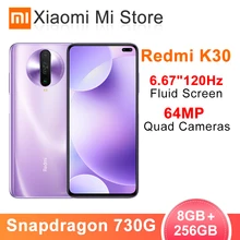 Xiaomi Redmi K30 8GB 256GB мобильный телефон Snapdragon 730G 6,6" 120 HZ жидкий экран 64MP Quad камеры 4500mAh 27W быстрая зарядка