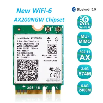 

Dual band 2.4Gbps Wi-Fi 6 AX200NGW WLAN 2.4G/5G 802.11ax/ac MU-MIMO BT 5.0