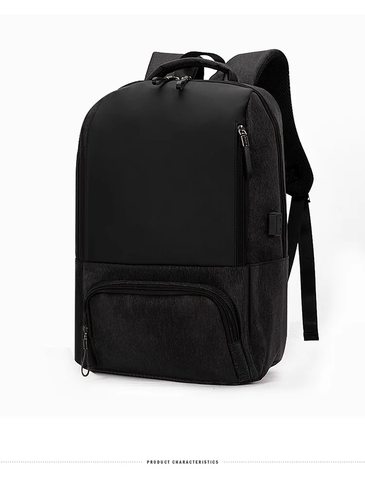 USB Men Backpack for Laptop 15.6 Inch Waterproof Oxford Large Capacity Black Notebook Back Pack Male Bagpack College Teenage New