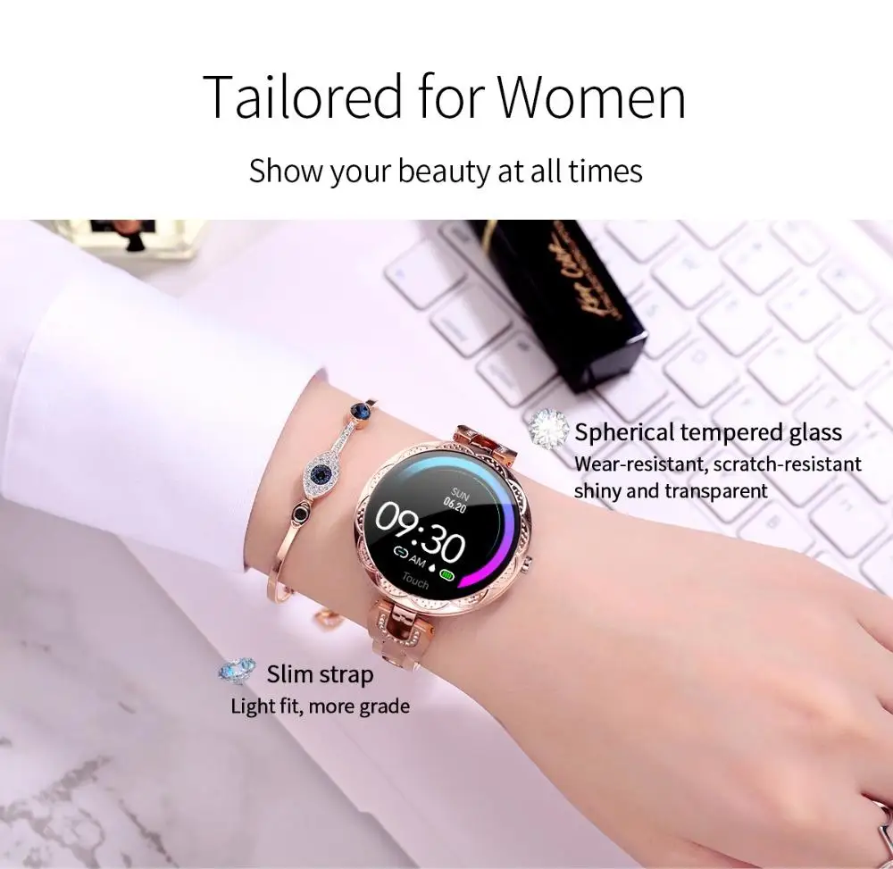 AK15 Смарт часы женские новые модные женские часы кровяное давление монитор сердечного ритма браслет IP67 водонепроницаемые часы для Android IOS