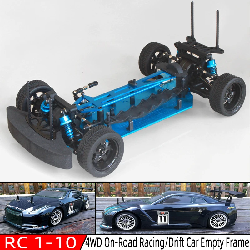 Hobbypower 1/10 - Kit de bastidor de coche de carreras 4WD con eje de transmisión TT01 TT01E de aleación de carbono 0.1