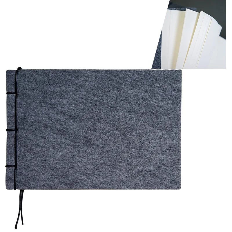 Бумага для поделок в стиле ретро в китайском стиле пустой эскиз блокнот винтажный пустой блокнот для рисования Дневник для набросков блокнот для заметок канцелярские принадлежности - Цвет: Gray Black Blank