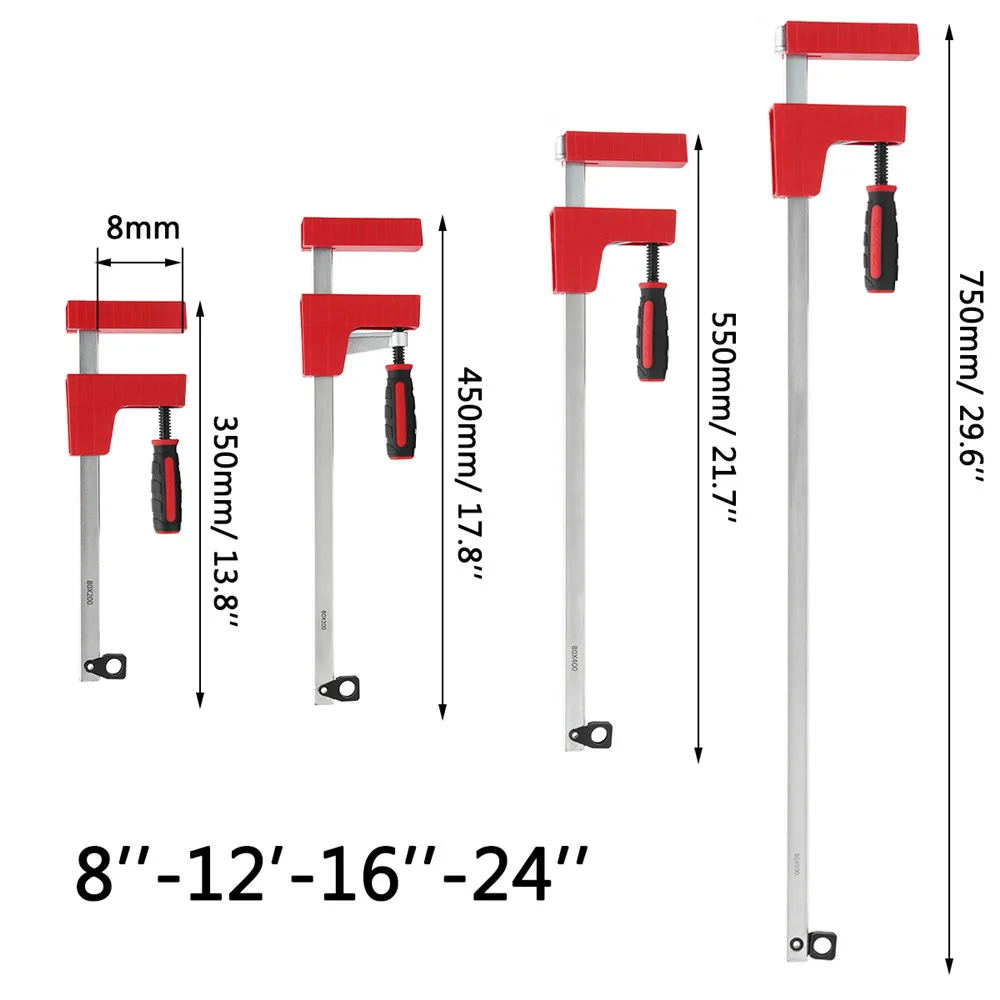 8/12/16/24 дюйма F зажим для тяжелых условий параллельные зажимы для деревообработки регулируемые; дерево работы зажимное Плотницкий зажимы Ручка инструмент «сделай сам»