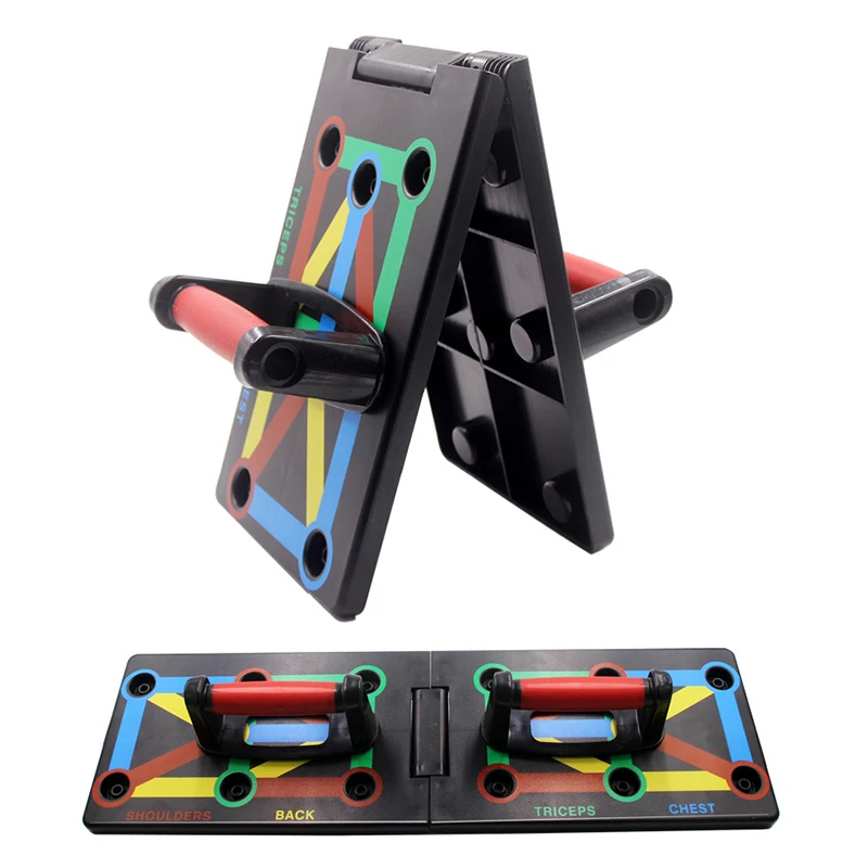 Folding type 9 in 1 Push Up Rack Board Men Women Comprehensive Fitness Exercise Push-up Stands Body Building Training System Home Equipment - Цвет: Folding type