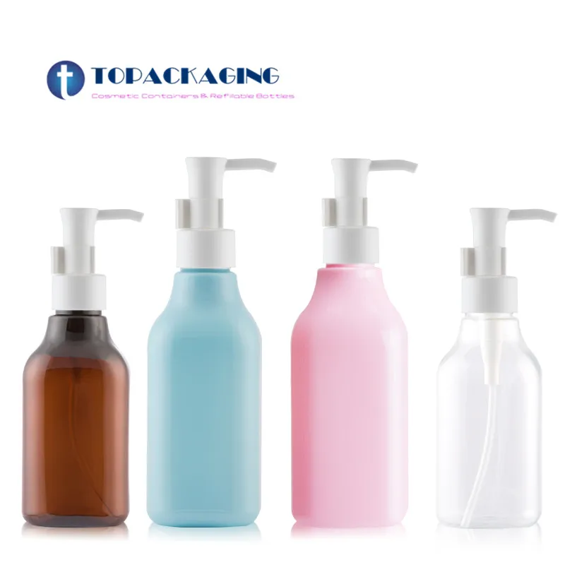 

150/250ml Empty Plastic Cosmetic Containers With Bayonet Pump Capacity Square Lotion Cream Bottle For Skin Care Facial Cleanser