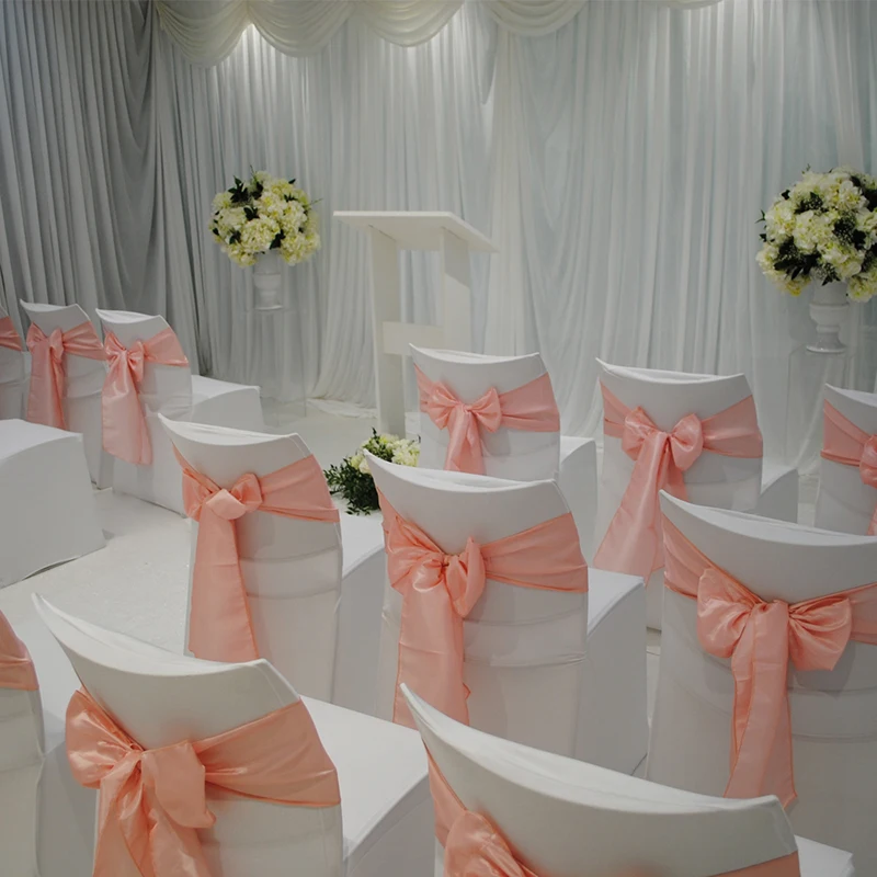 1Pc Top Satin Fabric Chair Sashes Wedding Chair Knot Cover Decoration Chairs Bow Ties For Wedding