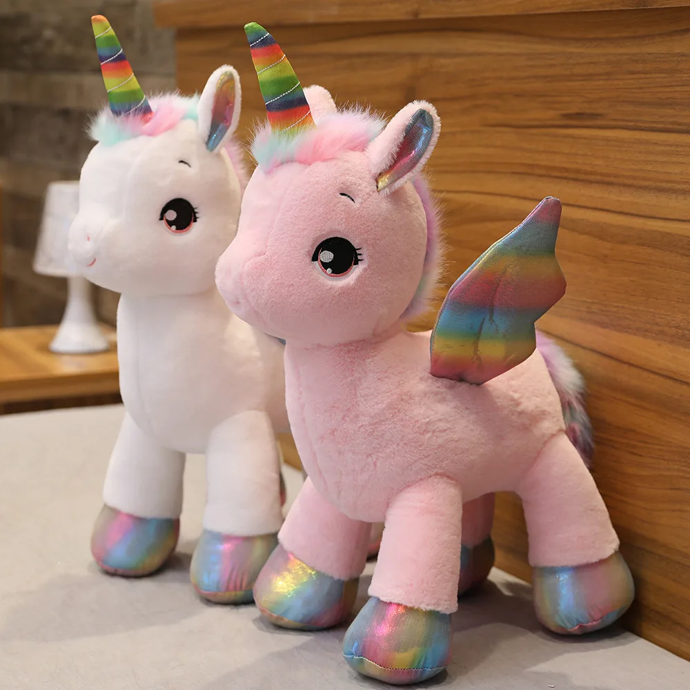 Fantastic Unicorn Plush Toy Rainbow Horse With Wings Stuffed Unicornio Doll Toys Birthday Gift Pillow Just6F