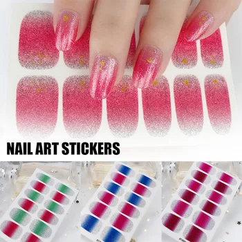 

32 Styles Gradient Color Street Nail Polish Strips Regular Petite Fall Christmas Gradient Sticker Nail Art Manicure Decortions