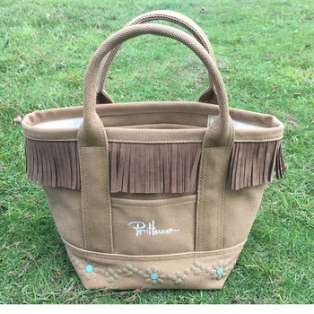 

Women's Leather Tassled Handbag Shoulder Bag Canvas Bag Luxury Handbags Women Bags Designer Purses and Handbags