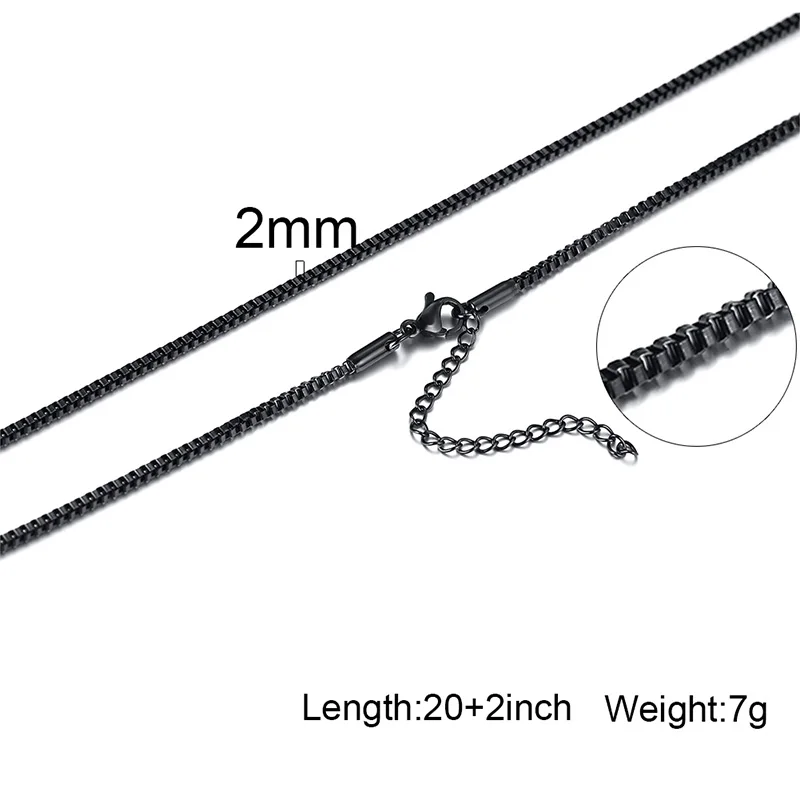 CUBE VENETIAN BOX CHAINS NECKLACES DELICATE SQUARE LINKS STAINLESS STEEL CHAINS 2MM 4.5MM NECKLACE FOR MEN WOMEN 18 TO 24 INCH - Image 6