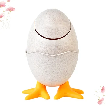 

Creative Egg Shell Shape Rubbish Bin Mini Garbage Storage Container Trash Can Desktop Wastepaper Basket (Green)