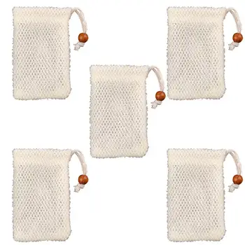 

5PCS Exfoliating Mesh Soap Saver Pouch Comfortable Convenient Reusable Foaming Net
