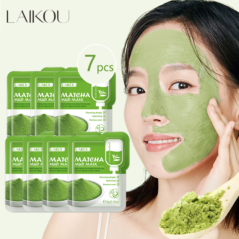 Laikou 7Pcs Matcha Groene Klei Modder Gezichtsmasker Anti Rimpel Night Facial Packs Donkere Cirkel Hydrateren Anti-Aging masker Voor Zorgen Van Het Gezicht Laikou 7Pcs Matcha Groene Klei Modder Gezichtsmasker Anti Rimpel Night Facial Packs Donkere Cirkel Hydrateren Anti-Aging masker Voor Zorgen Van Het Gezicht