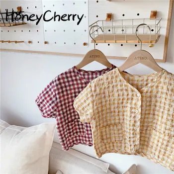 

Summer New Shirt Girls Puffer Short Sleeve Shirt baby Girls Clothes Toddler girl Shirts