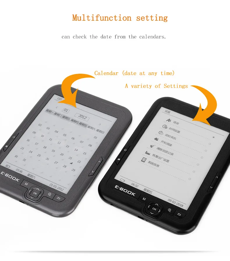 CLATE 4/8/16G E-ink электронная книга Linux чтения электронных книг 3,5 мм наушников Eink Экран электронная книга E-считыватель штрих-кода с Чехол MP3, WMA, PDF HTML