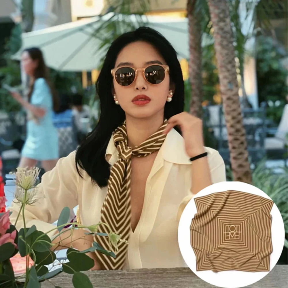 

70X70CM Fashion Women Square Scarf All-match Wraps Elegant Printed Dot Spring Summer Head Neck Hair Tie Band Neckerchief