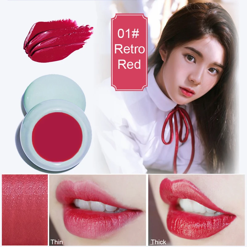 01Retro Red 10 цветов Матовая Eatable губная помада цветы Румяна стойкие Румяна Тени для век 3 в 1 Осветляющий консилер макияж керамическая коробка - Цвет: 01Retro Red