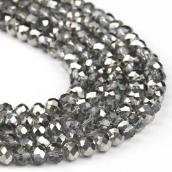 Elegant Faceted Black Crystal Glass Beads for DIY Jewelry and Crafting - Round Rondelle Shape, Various Sizes for Bracelets and Necklaces, Wholesale (New - 15)