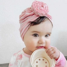 

Waffle Crochet Knit Turban Hat for Children Toddler Infant Hospital Baby Girls Beanies Snails Bonnet Twist Braid Donut Kids Hat